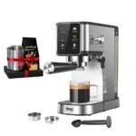 ماكينة اسبريسو ديجيتال مزودة بذراع بخار احترافي 1350 وات 20 بار DSP KA3115 + هدية