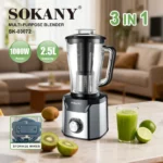 ⁦خلاط 3*1 سوكاني (شفشق + مطحنة + مصفاه للعصير) قوة 1000 وات SK03072⁩ - الصورة ⁦2⁩