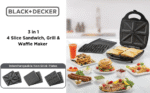 ⁦صانع السندوتشات و الوافل 3*1 جامبو بلاك اند ديكر TS 4130  3 in 1, 4 Slice Sandwich, Grill & Waffle Maker⁩ - الصورة ⁦3⁩