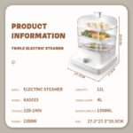 ⁦حلة طهي بالبخار  12 لتر 3 دور KA5015⁩ - الصورة ⁦4⁩