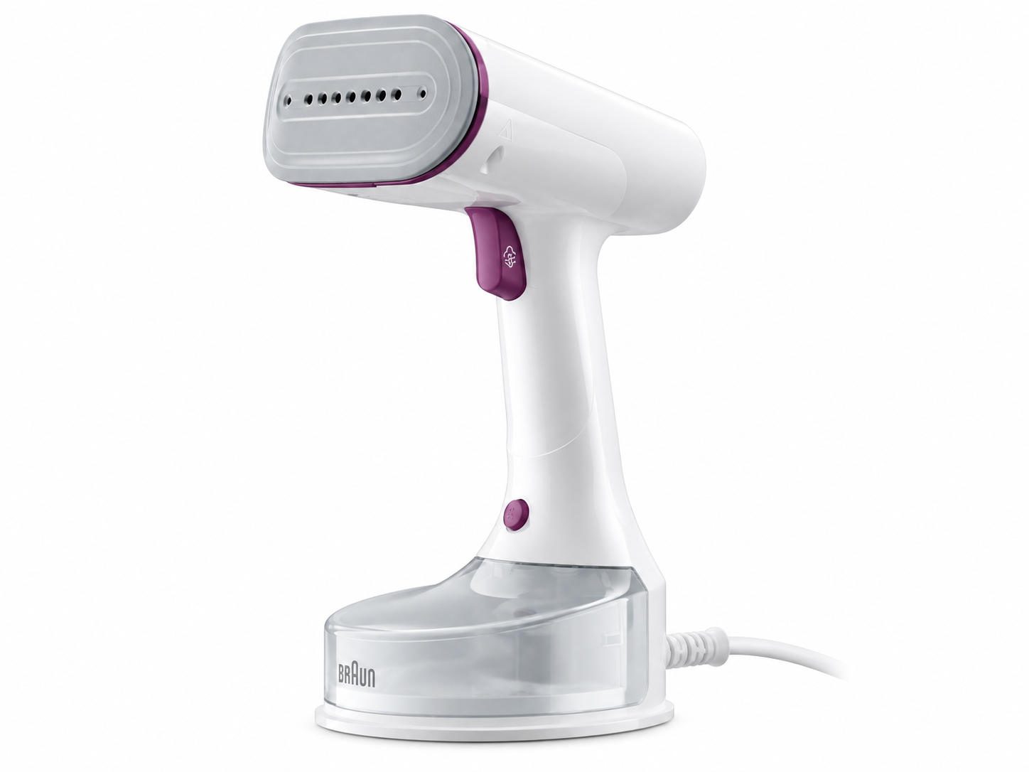 Braun White and Purple Garment Steamer مكواة بخار يدوية قوة 1200 سعة 150 مل GS5011 - الصورة 1